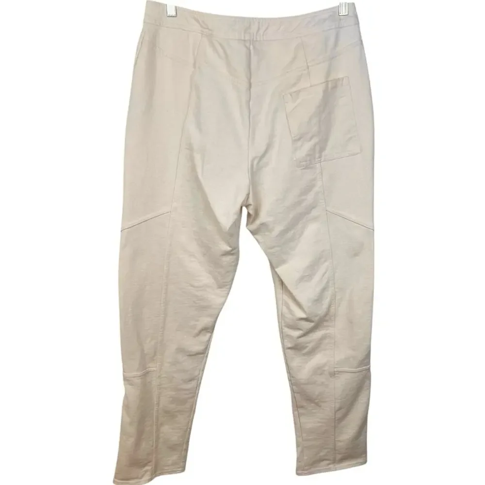 Zara Cream Moto Utility Pants L